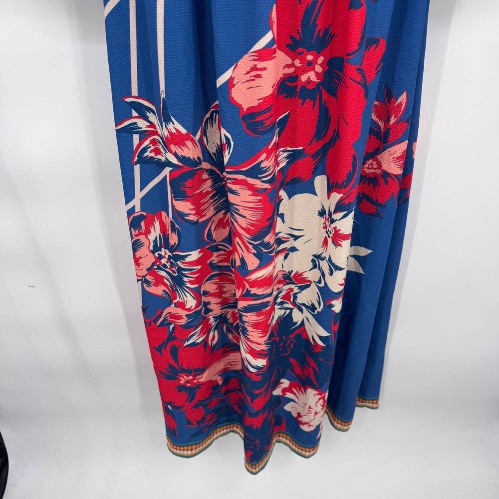 Flying Tomato Festival Maxi Dress XS Blue Floral Print Flare Sleeve Polyester - Picture 5 of 12